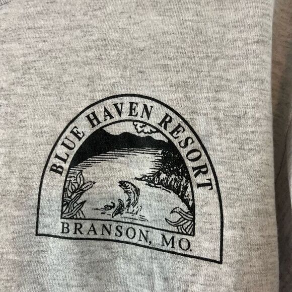 Vintage Signal Sports Single Stitch Roll Sleeve T-Shirt Branson MO Blue Haven Re - Picture 2 of 7
